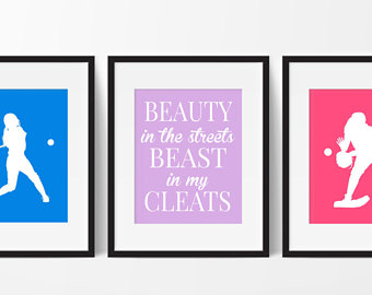 340x270 Girls Softball Art Etsy