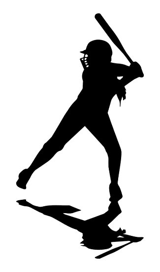 Softball Girl Batter Silhouette at GetDrawings | Free download