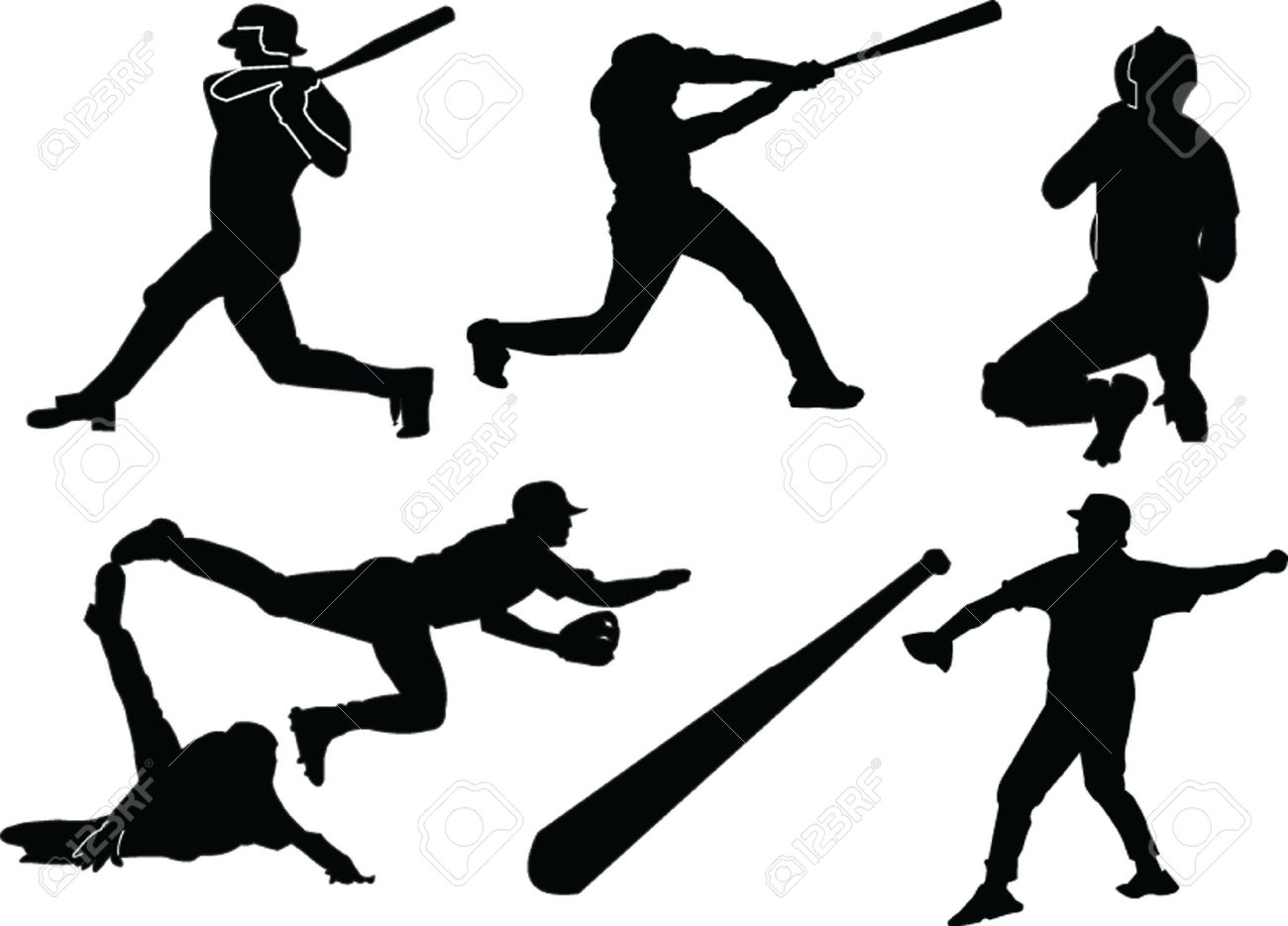 1300x935 Free Softball Player Silhouette Clipart