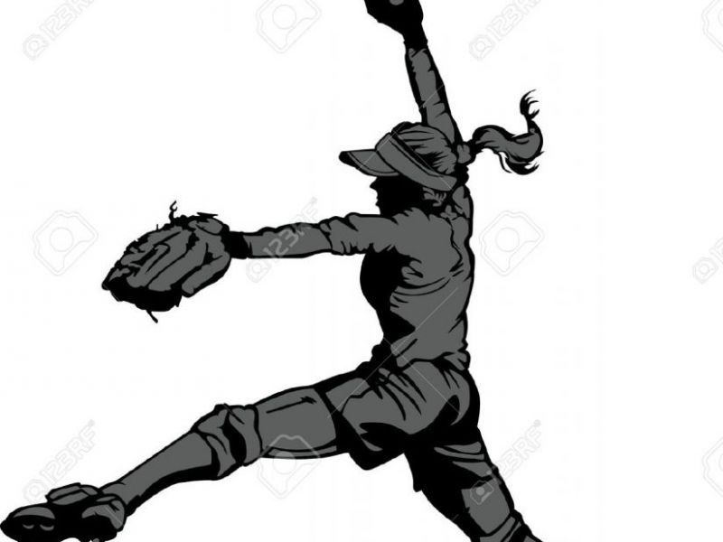 800x600 Softball Silhouette Vector