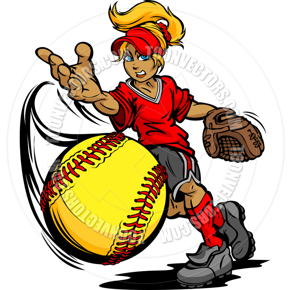 940x940 Girl Softball Clipart