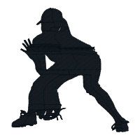 200x200 Softball Girls Silhouette Figures Cuttable Design Cut File. Vector