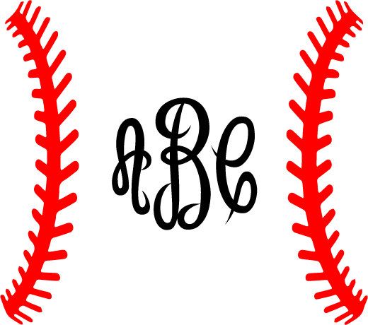 520x460 Baseball Laces Svg Baseball Monogram Frame Svg Silhouette Cricut