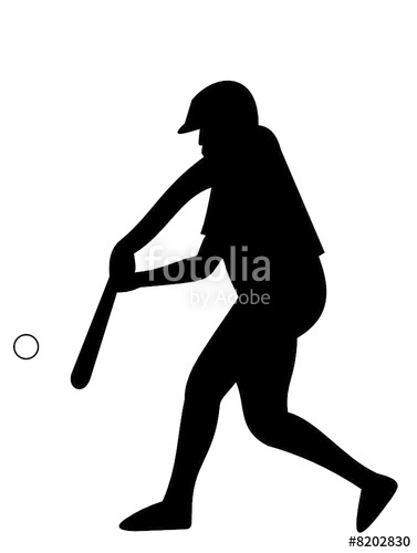 377x500 Softball Player (Silhouette) Stock Image And Royalty Free Vector