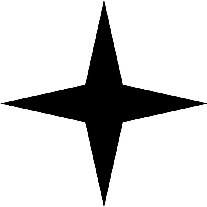 700x700 Four Point Star Silhouette Planets And Space Wall Sticker Solar