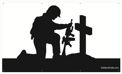 Soldier Kneeling At Cross Silhouette at GetDrawings | Free download