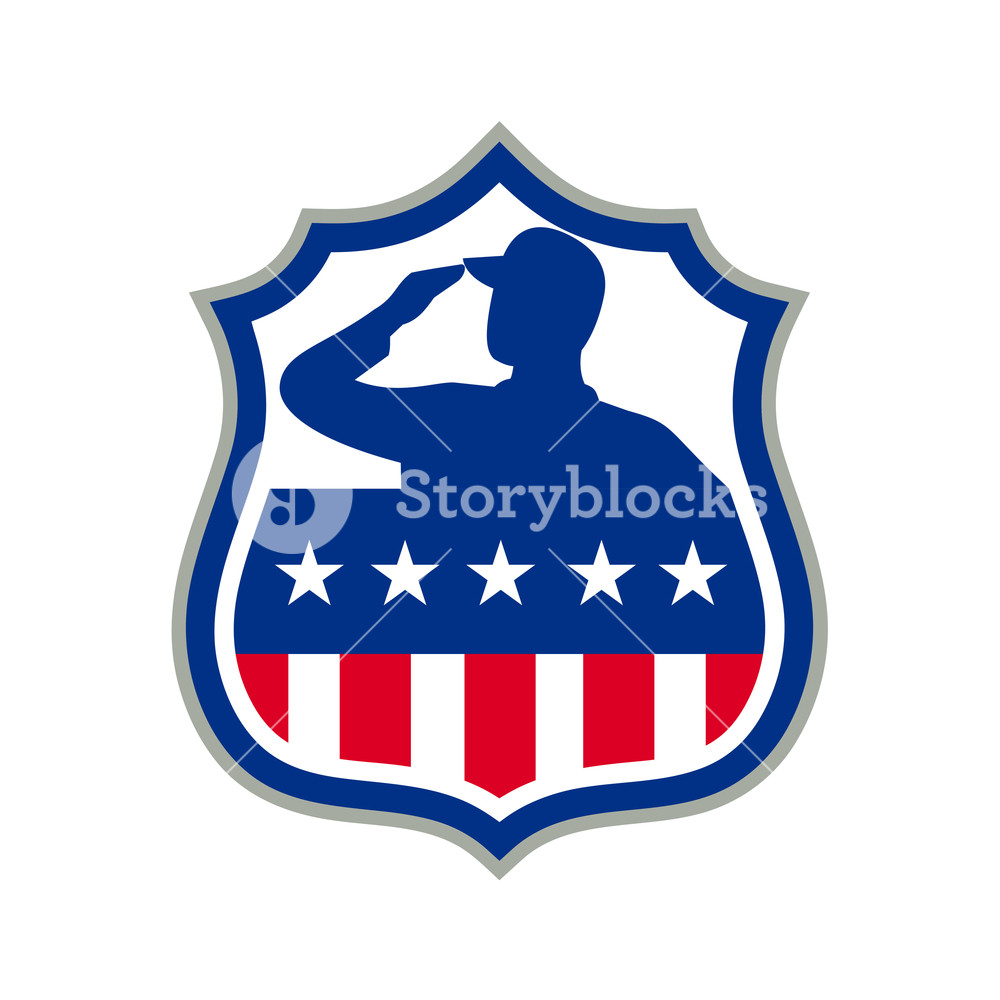 1000x1000 Icon Retro Style Illustration Of Silhouette Of An American Soldier
