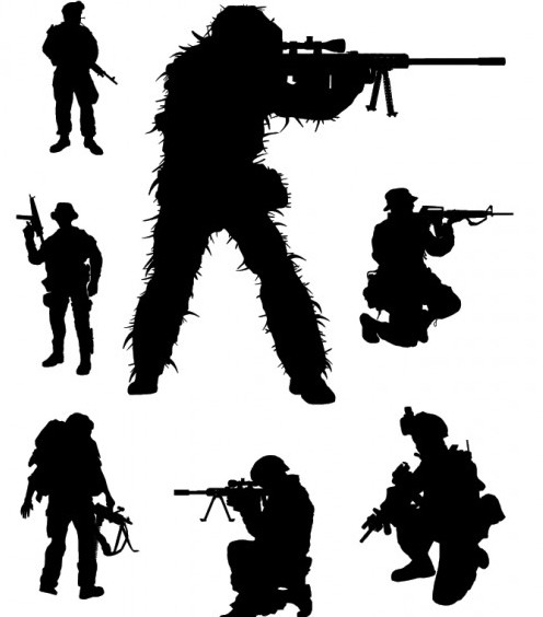 496x564 Vector Soldier Silhouettes Free Vector Download 202115 Cannypic