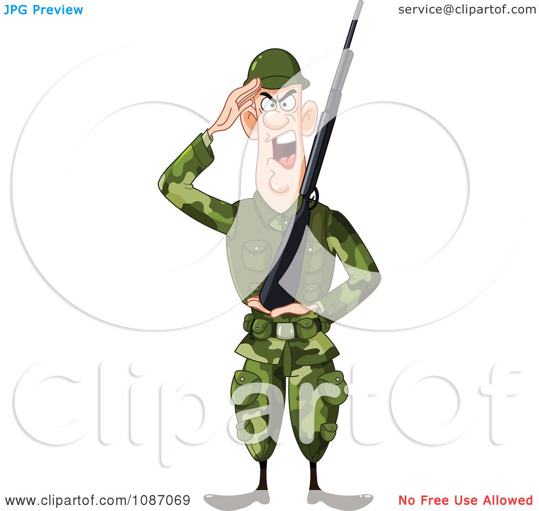 1080x1024 Clipart Saluting Army Soldier Holding A Gun