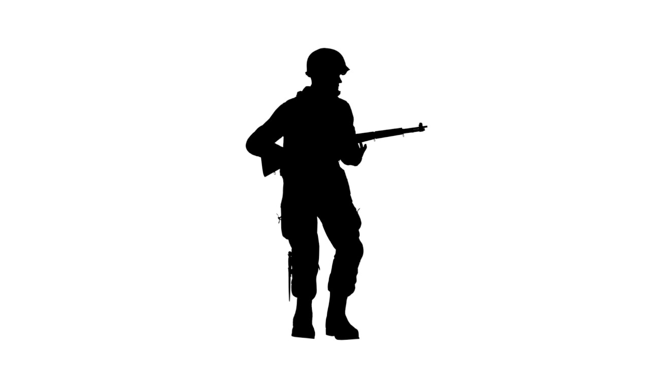 1280x720 Free Hd Video Backgrounds Soldier Silhouette Patrolling On White