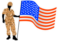 200x141 Silhouette Of A Soldier Saluting To American Flag Stock Photos