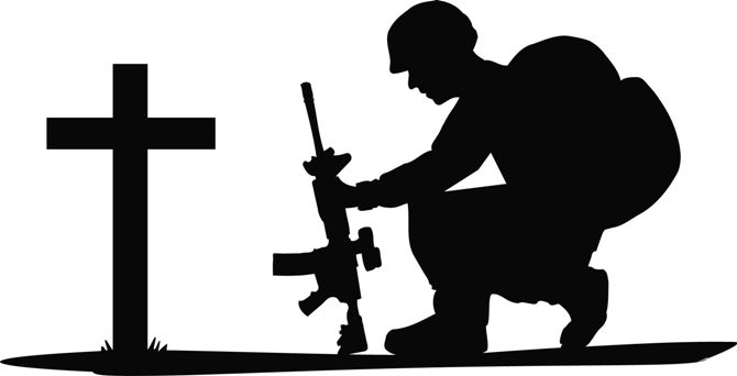 670x342 Soldier Praying Silhouette