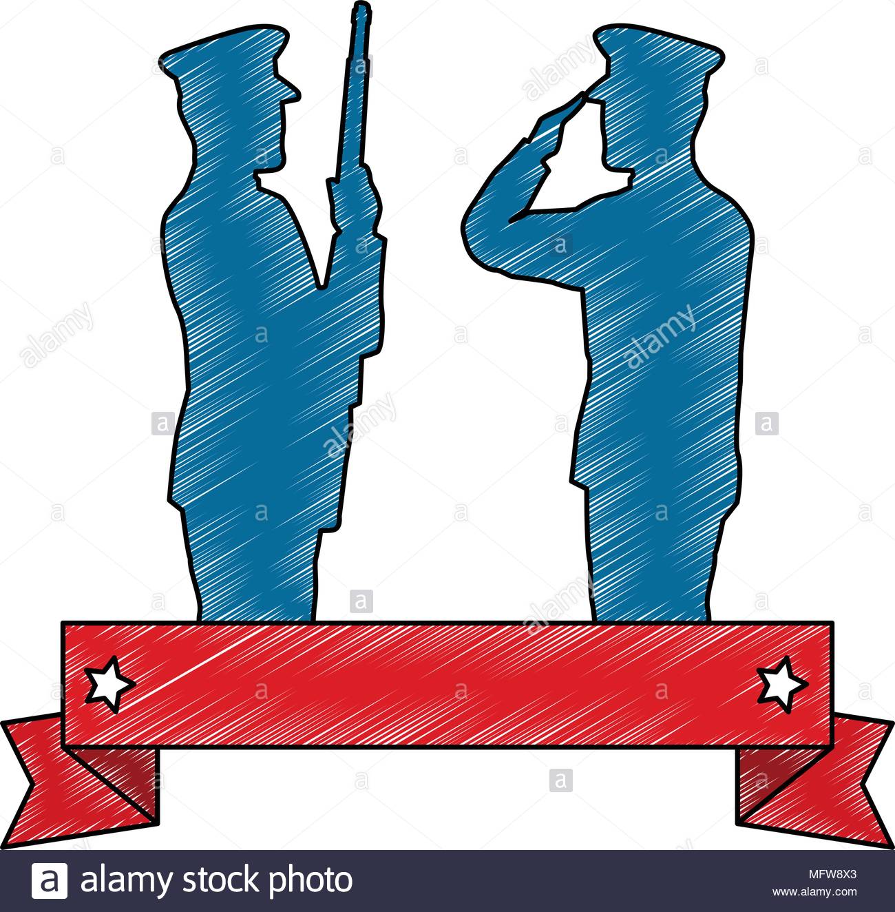 1300x1324 Silhouette Of Military Saluting And Soldier Stock Vector Art