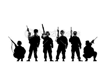 449x285 Soldier Silhouette Stock Vector