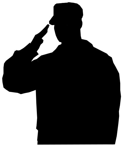 424x500 Army Soldier Silhouette Clipart