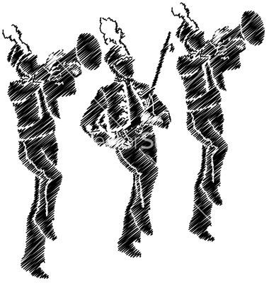 380x400 Marching Band Silhouette Clipart
