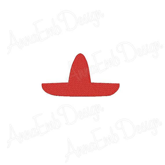 570x570 Sombrero Embroidery Design. Mexican Hat Embroidery Design.