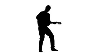 320x180 Jazz Melodies Performed By Young Musician. Silhouette On White