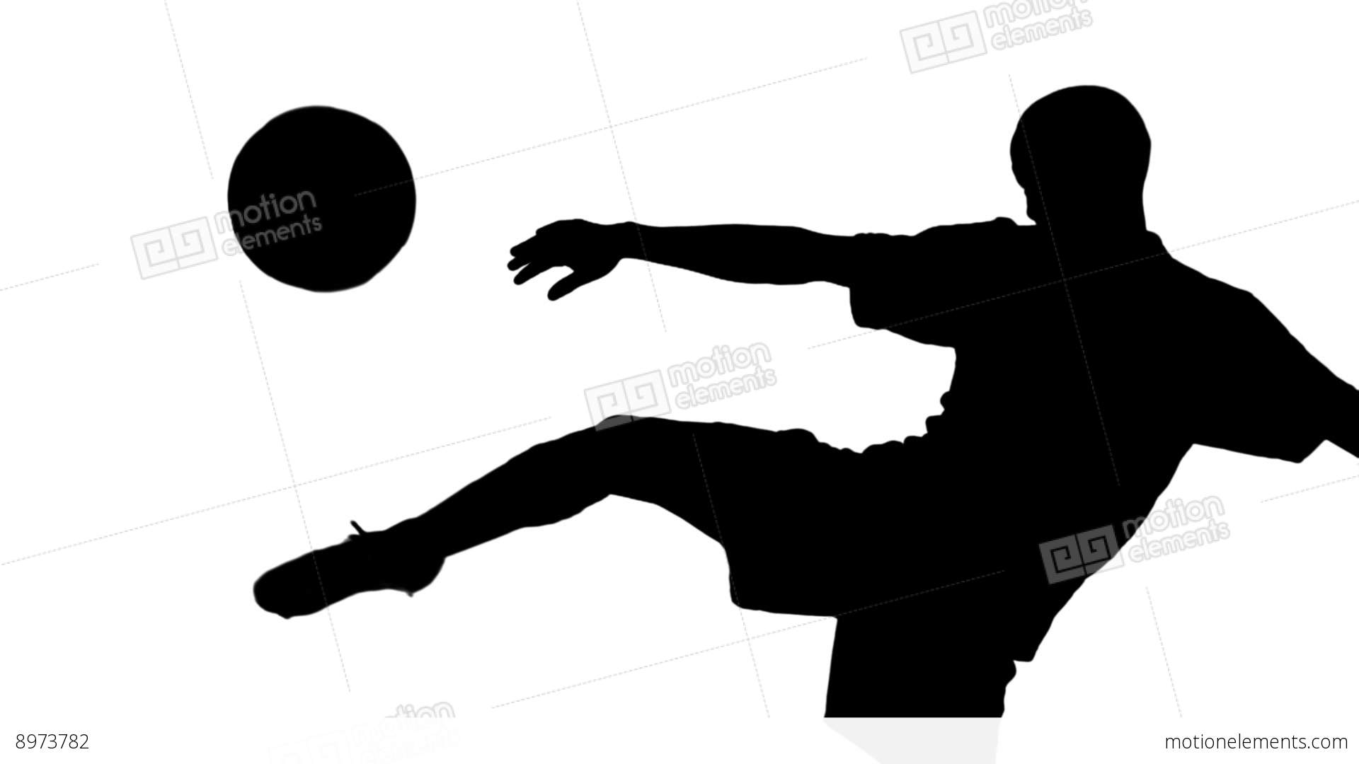 1920x1080 Silhouette Of Soccer Player Kicking Ball Stock Video Footage 8973782