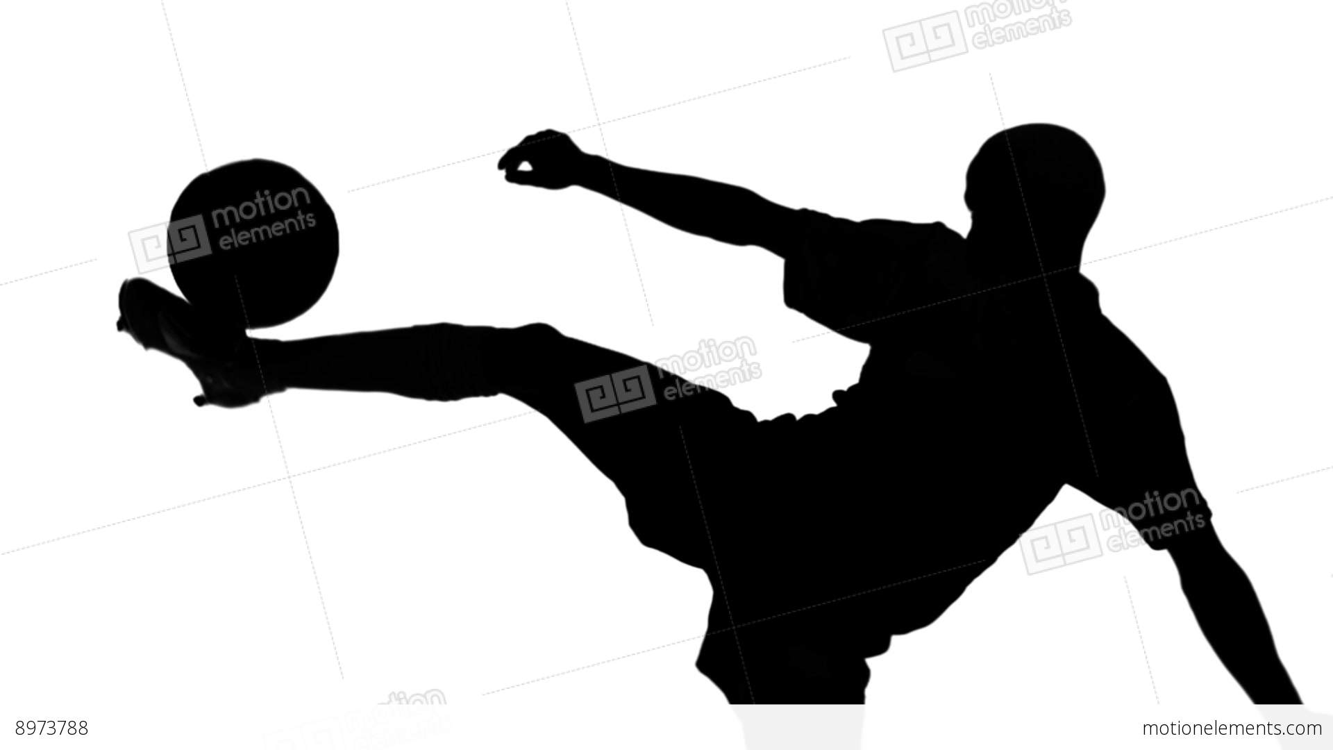 1920x1080 Silhouette Of Soccer Player Kicking Ball Stock Video Footage 8973788