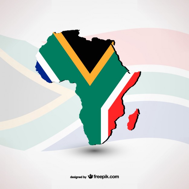 626x626 South African Flag With Silhouette Vector Free Download