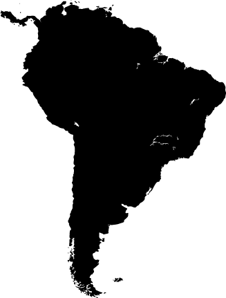 327x431 South America Map Silhouette Wall Sticker