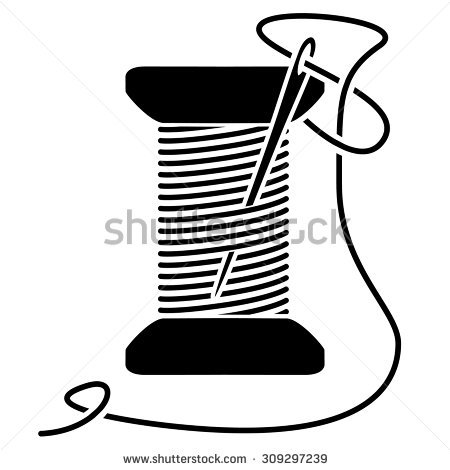 450x470 Needle And Thread Clipart Black And White