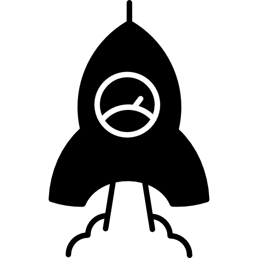 512x512 Space Ship Silhouette With Speedometer Launching