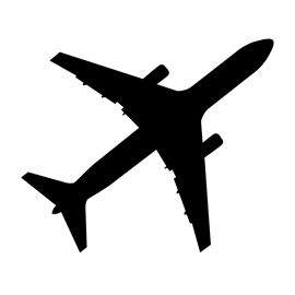 270x270 Airplane Silhouette Stencil D Silhouette