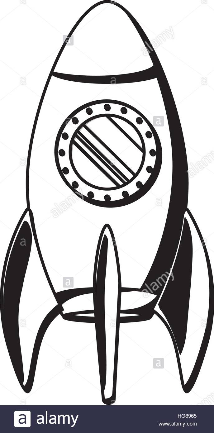 687x1390 Black Silhouette Spaceship With Round Hatch Stock Vector Art