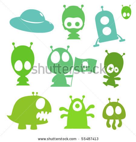 450x470 Stock Vector Collection Of Cartoon Aliens, Monsters