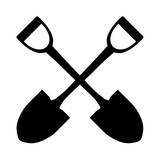 160x160 Simple Shovelspade Silhouette Illustration. Isolated On White