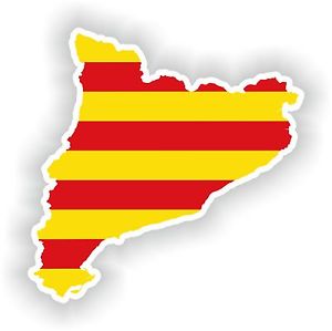 300x299 Sticker Silhouette Catalonia Spain Map Flag For Bumper