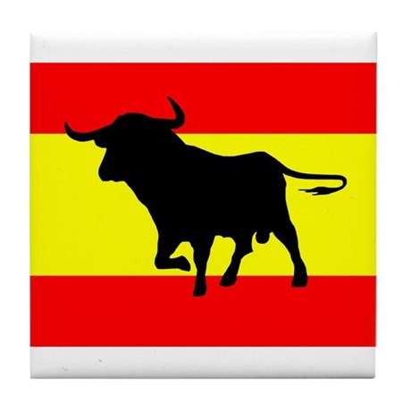 460x460 Spanish Bull Flag Tile Coaster By Feelmadrid