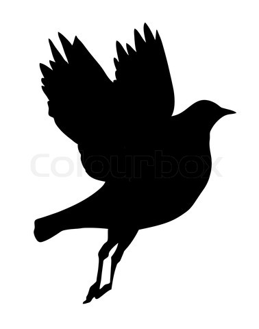 378x480 Elegant Flying Bird Silhouette Tattoo Design