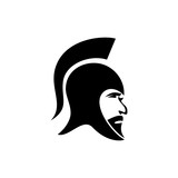 160x160 Spartan Helmet Silhouette, Greek Warrior Stock Image And Royalty