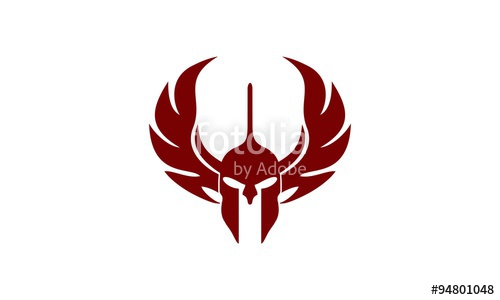 500x300 Vector Silhouette Roman Or Spartan Greek Helmet Stock Image