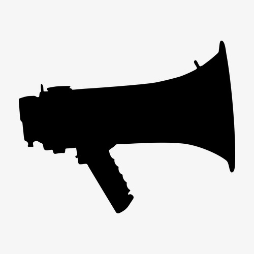 500x500 Notice Small Trumpet Silhouette, Black Little Horn, Silhouette