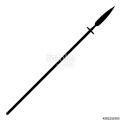 500x500 Simple, Flat, Black Spear Silhouette. Isolated On White Stock