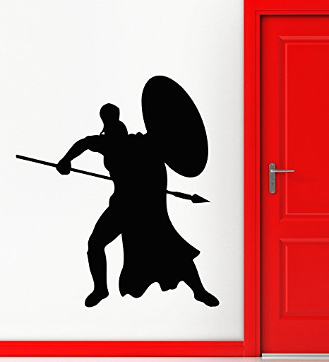 466x512 Wall Stickers Vinyl Decal Spartan Warrior Shield Spear Helmet