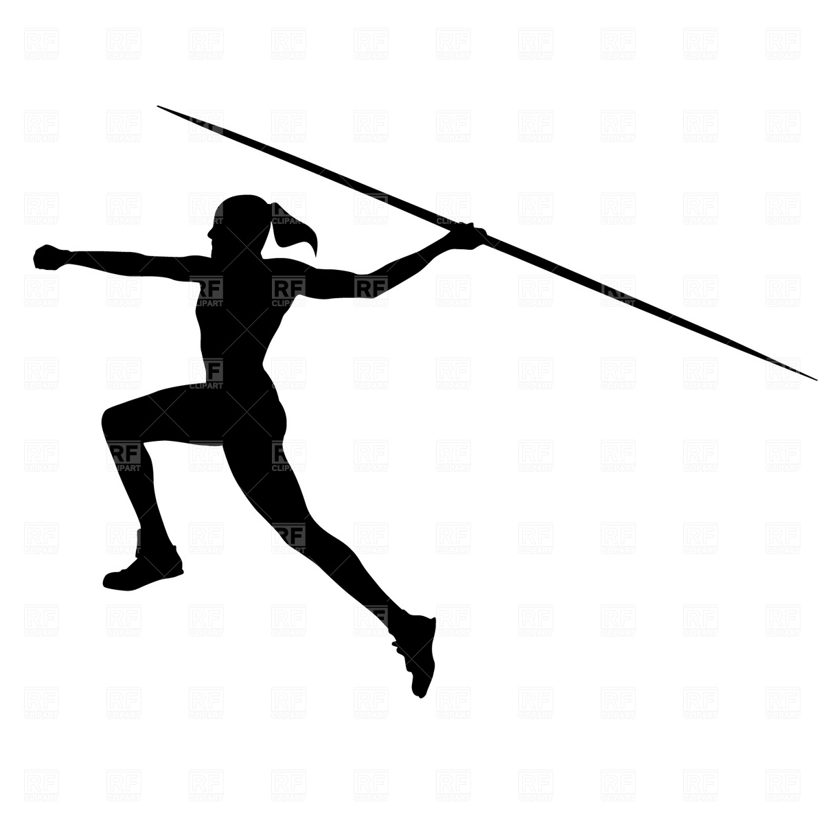 1200x1200 Women's Javelin Royalty Free Vector Clip Art Image
