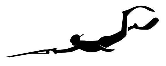 570x228 Diver With Speargun Vinyl Diecut Decal Car Truck Window Laptop