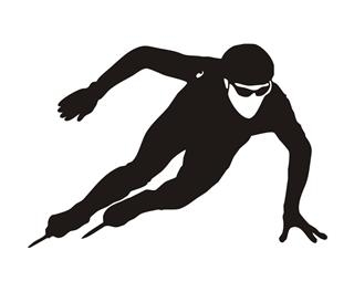 320x254 Speed Skater Silhouette 11 Decal Sticker