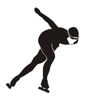 285x330 Speed Skater Silhouette 7 Decal Sticker