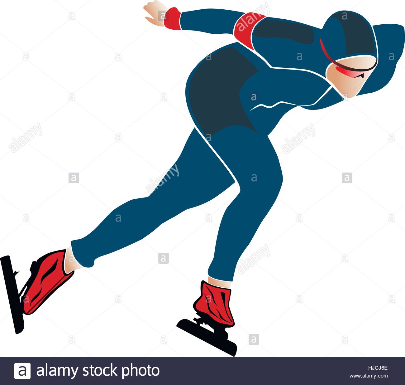 1300x1234 Male Athlete Speed Skating Colored Silhouette Vector Illustration
