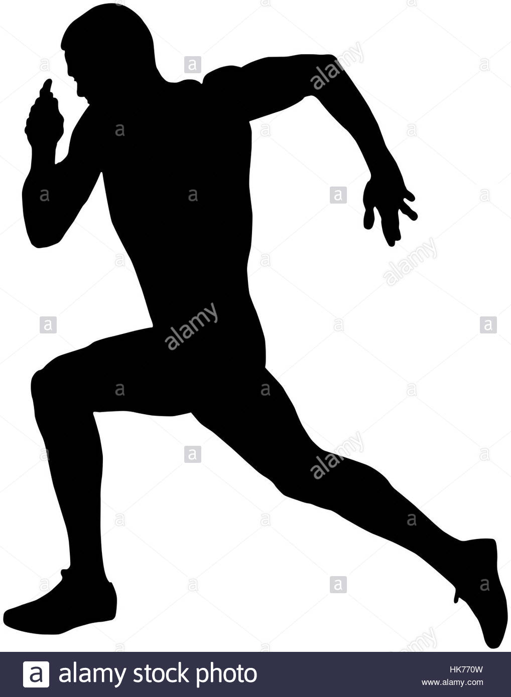1018x1390 Speed Running Muscular Athlete Runner Black Silhouette Stock Photo