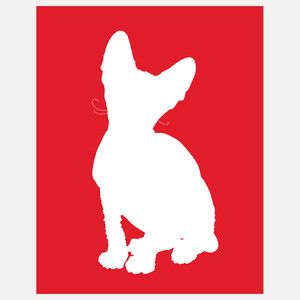 300x300 Sphynx Cat Silhouette Red Now Featured On Fab. Cat Woman