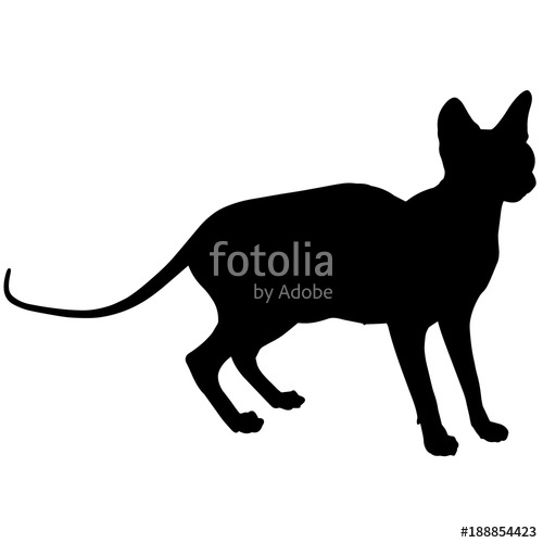 500x500 Sphynx Cat Silhouette Vector Graphics Stock Image And Royalty