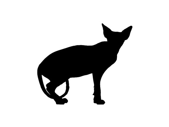 570x428 Sphynx Cat V1 Silhouette Custom Die Cut Vinyl Decal Sticker