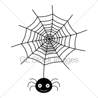 325x325 Silhouette Of Spider In Web Gl Stock Images
